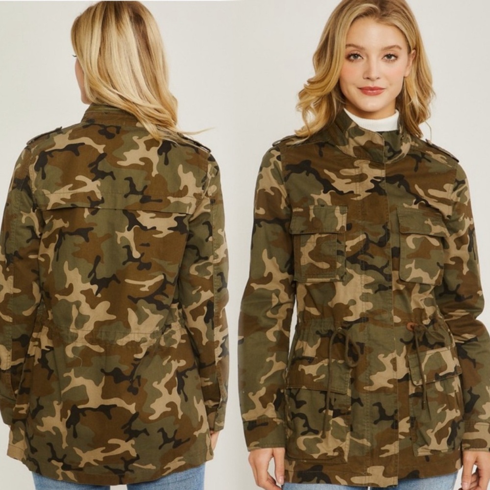 Women's Zip Up and Button Up Camouflage Jacket